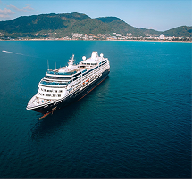 Cruise ship sailing near Hong Kong